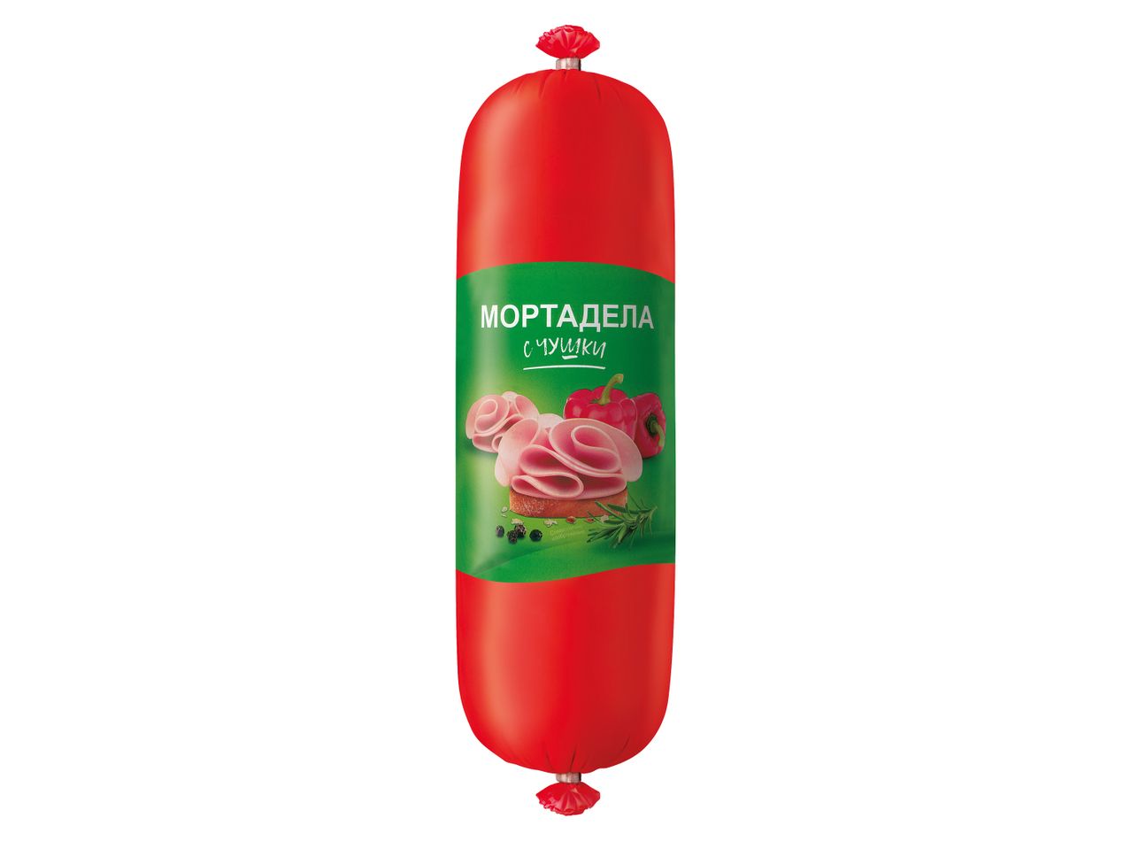 Мортадела с чушки, 600 g/опаковка.