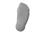 Grey low-cut sock shown from the bottom against a white background