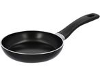 Black non-stick frying pan with a black handle