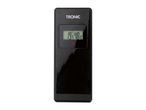 Black digital thermometer and hygrometer displaying 19.4°C and 48% humidity.