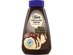Gelatelli chocoladesaus op vanille-ijs.