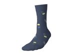 Dark blue sock with a colorful jellyfish pattern