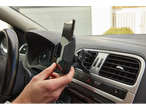 Car phone mount, smartphone in holder.