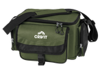 Geantă verde CRIVIT pentru accesorii de pescuit, cu fermoare și curea de umăr