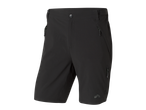 Șorturi softshell negre cu buzunare cu fermoar.