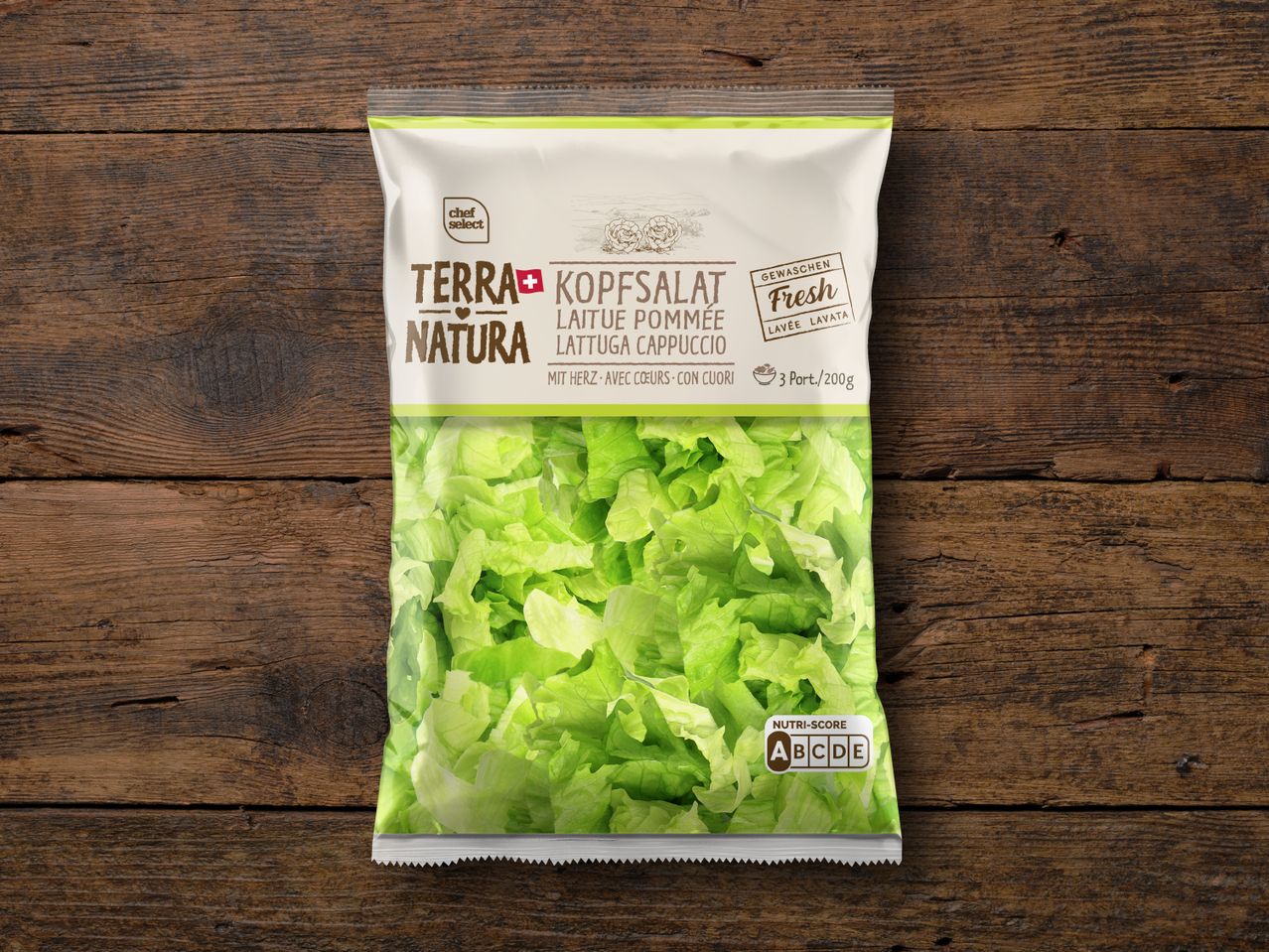 Terra Natura Kopfsalat: Frischer, gewaschener Salat.