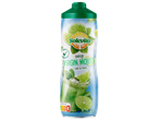 Bouteille de sirop saveur mojito vierge avec des citrons verts et de la menthe.