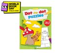 Dot-to-dot puzzles book for ages 4 and over, with a World Book Day 2026 sticker.