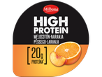Iogurte Milbona High Protein com sabor a pêssego e laranja, 20g de proteína.