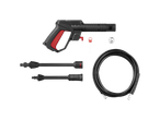 Pressure washer gun, hose, and nozzles.