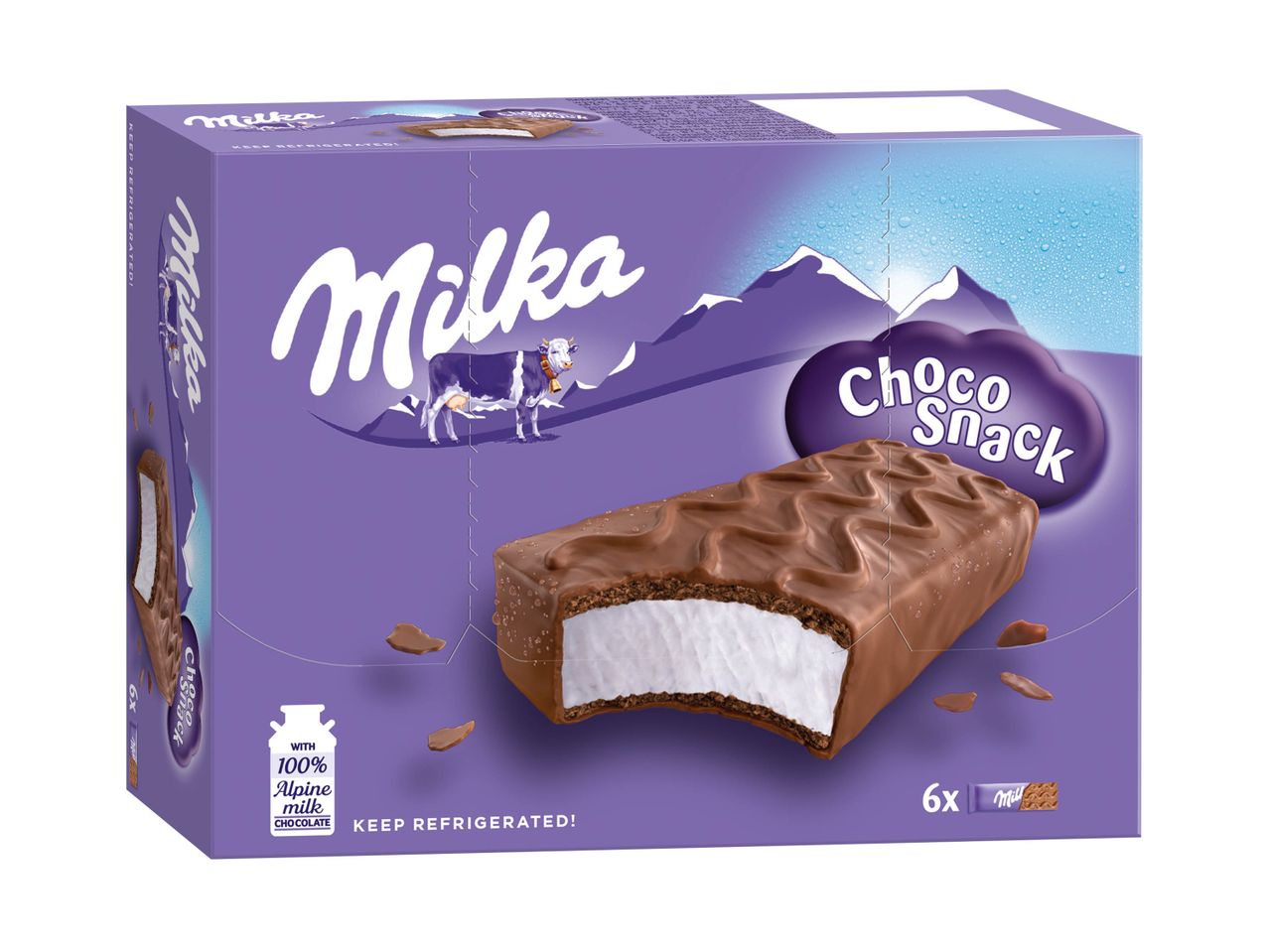 Boîte de barres chocolatées Milka Choco Suissess.