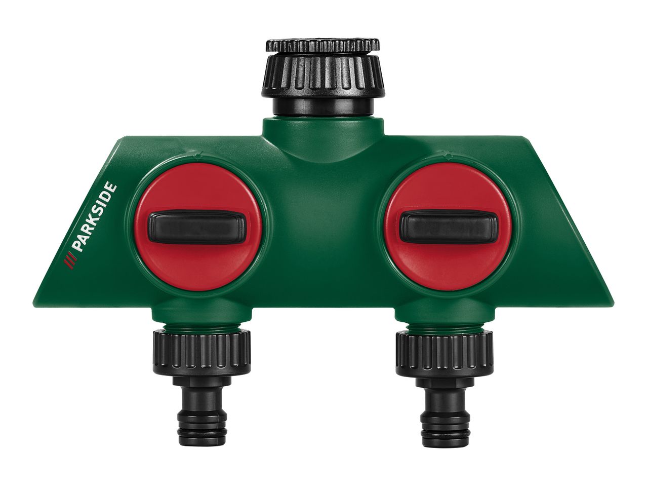 Parkside double tap with two outlets for watering.