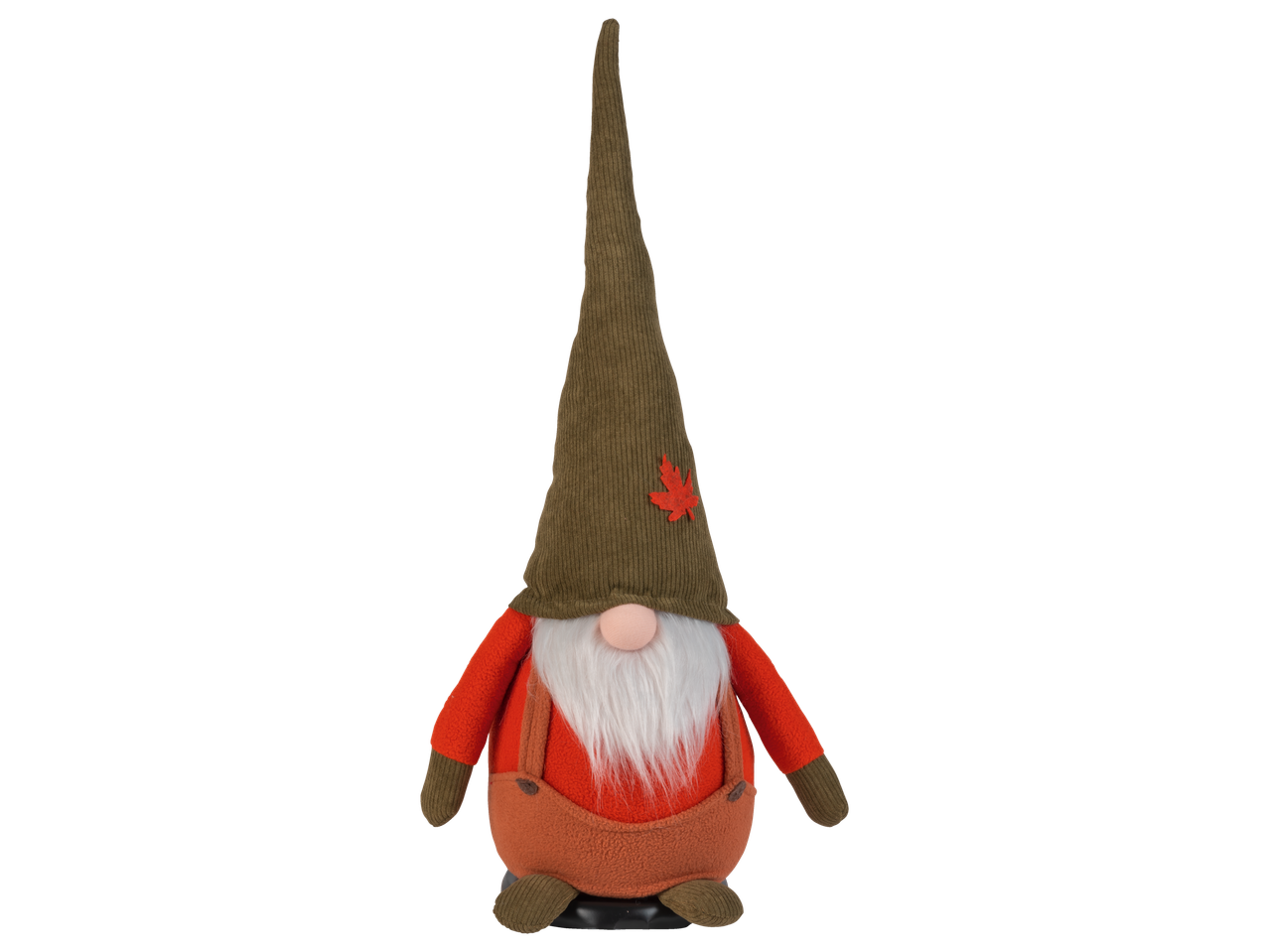 LIVARNO home Decorative Gnome with a tall green hat and orange overalls