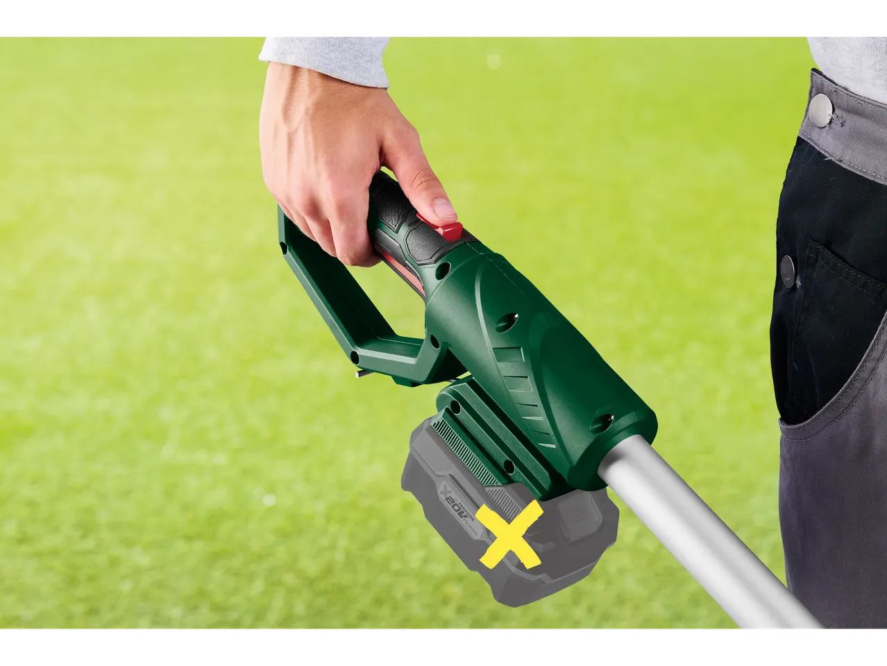 Употреба тримера за траву Parkside X20V Team.