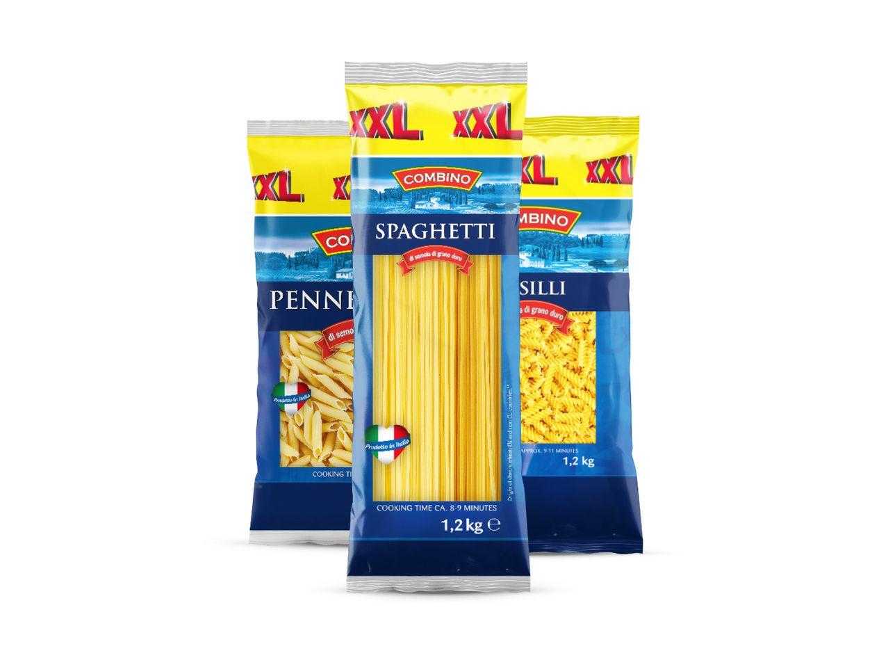Špageti, penne i fusili Combinо XXL.
