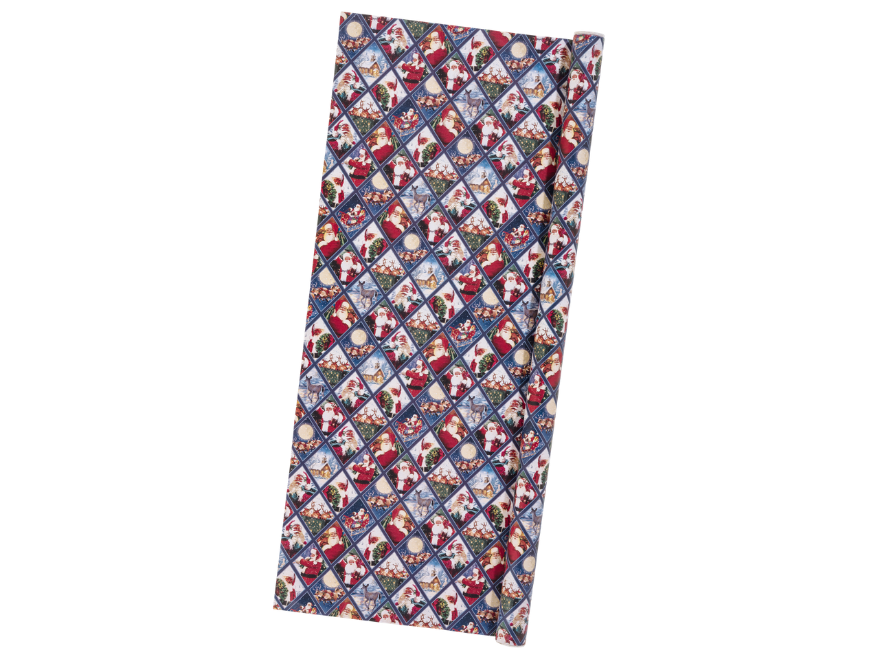 Crelando® kalėdinis vyniojamasis popierius su Kalėdų Senelio ir elnių motyvais.