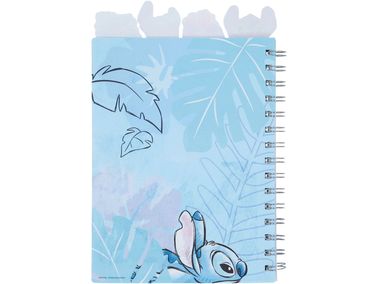 Stitch spiraalnotitieblok met tropisch ontwerp.