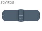 Blue muscle stimulation belt with controls for intensity and TENS function.