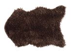 Brown faux fur rug in a natural animal skin shape