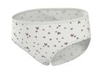 White children's briefs with a heart pattern.