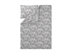 Duvet cover set with a floral pattern in shades of grey and white