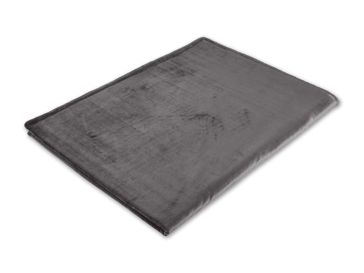 Graue, gefaltete Fleecedecke