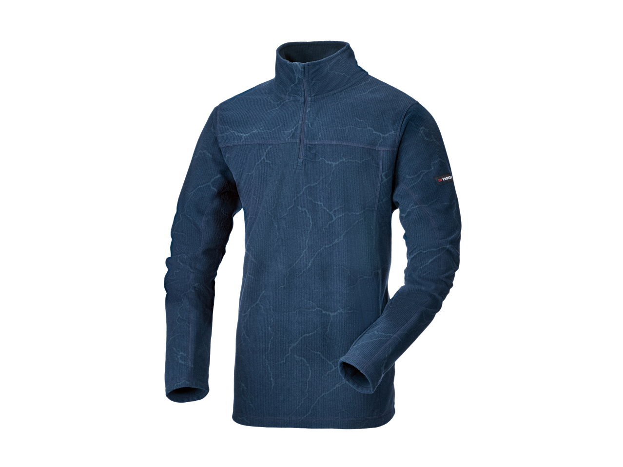 Parkside® vīriešu tumši zils flīsa džemperis ar rāvējslēdzēju pie kakla.