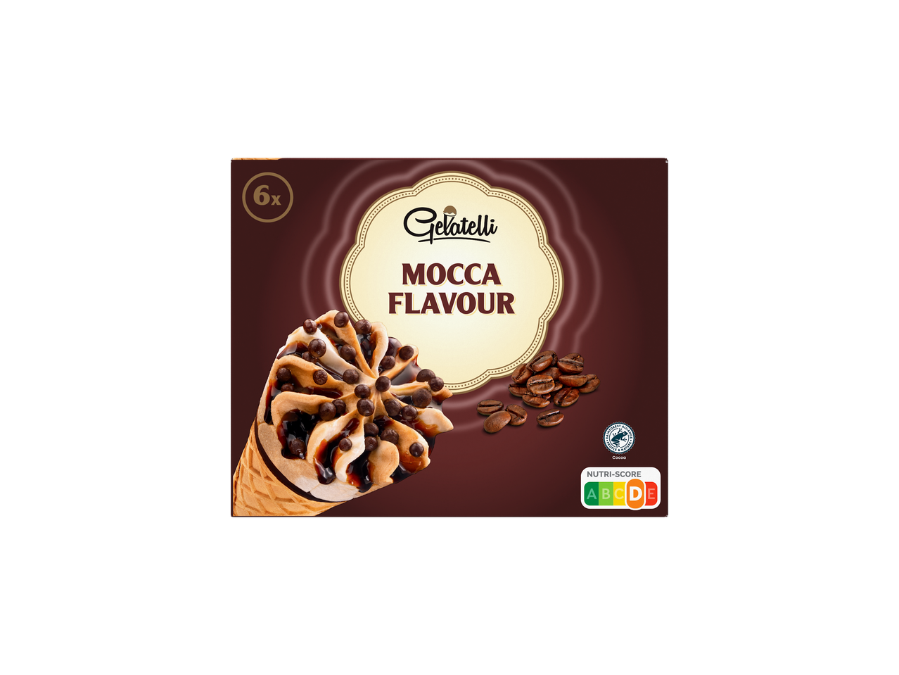 Gelatelli Mocca ijshoorntjes (6 stuks).