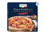 Frozen wood-fired pizza with peppers and smoked salami, 400g.