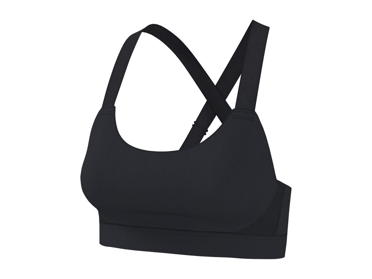 Black sports bra with criss-cross back straps