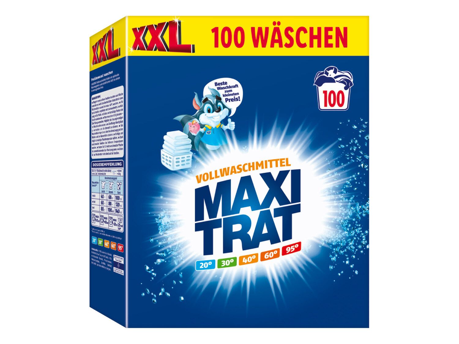 Maxitrat Vollwaschmittel Deutschland 100 Wäschen Lidl 