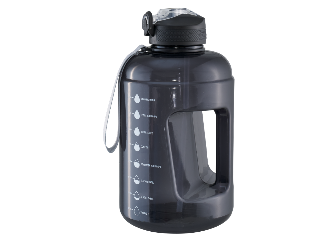 CRIVIT Water Bottle with time markers and motivational phrases
