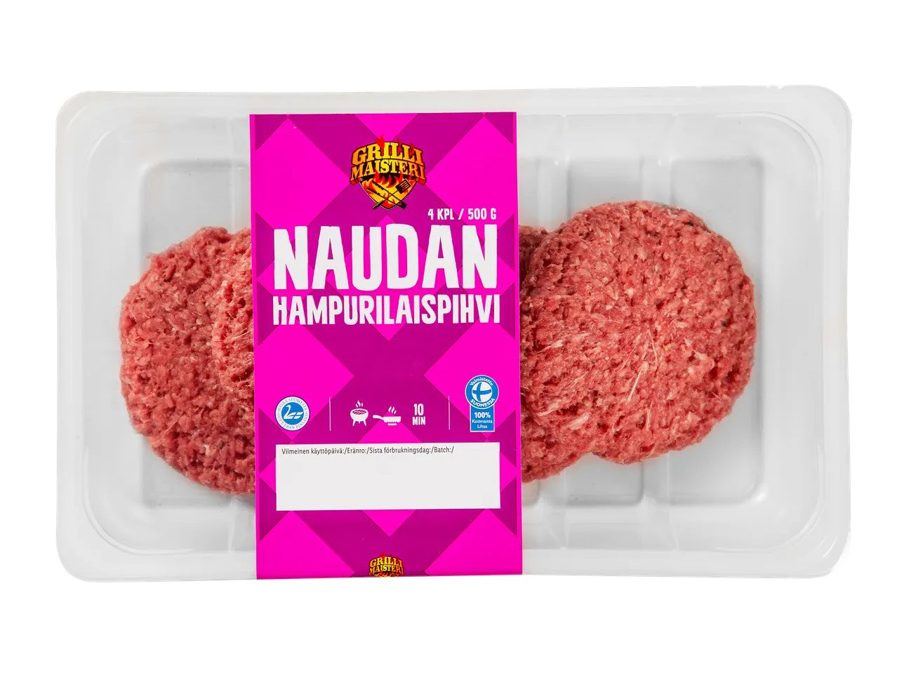 Naudan hampurilaispihvi