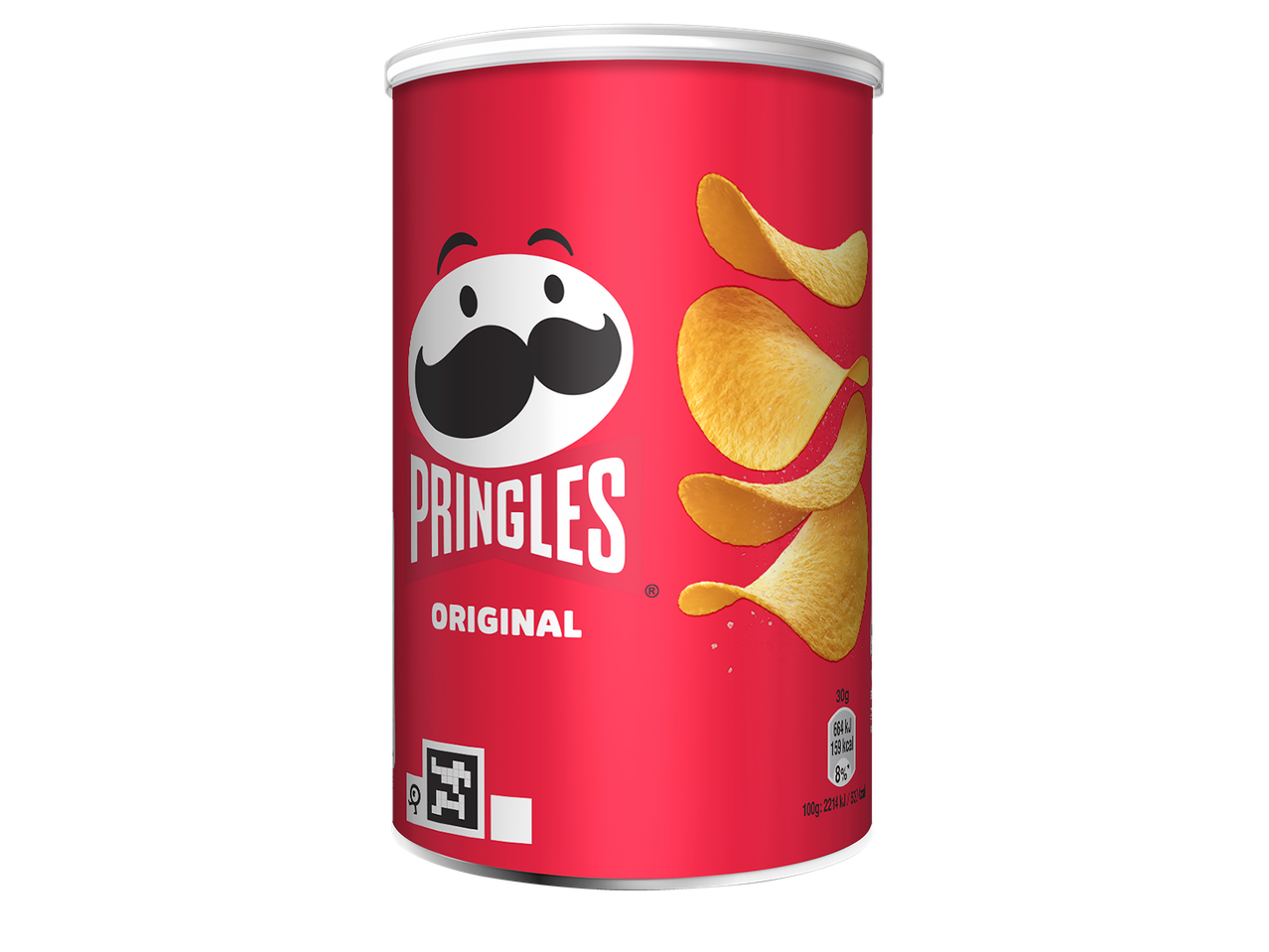 Pringles Original chips in een rode verpakking.