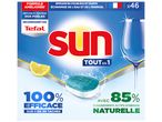Boîte de 46 pastilles lave-vaisselle Sun, formule améliorée, recommandée par Tefal.