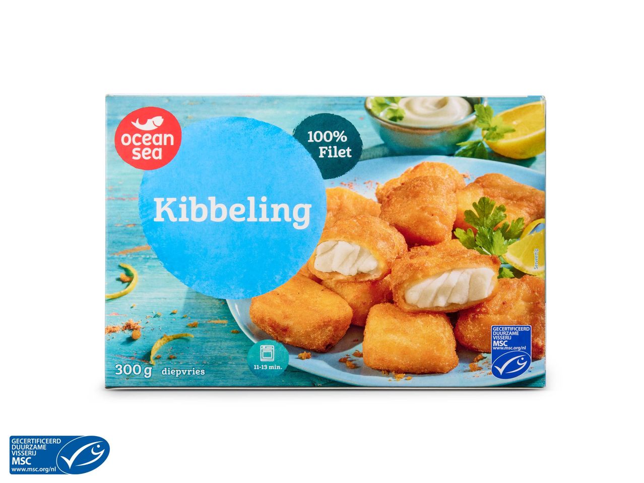 Ocean Sea Kibbeling: 100% visfilet, knapperige visnuggets.