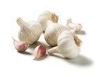 Garlic cloves and bulbs.