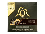 Een verpakking met 20 aluminium espresso capsules, intensiteit 11.