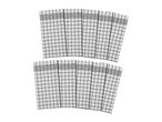 Two rows of white and black checkered kitchen towels.