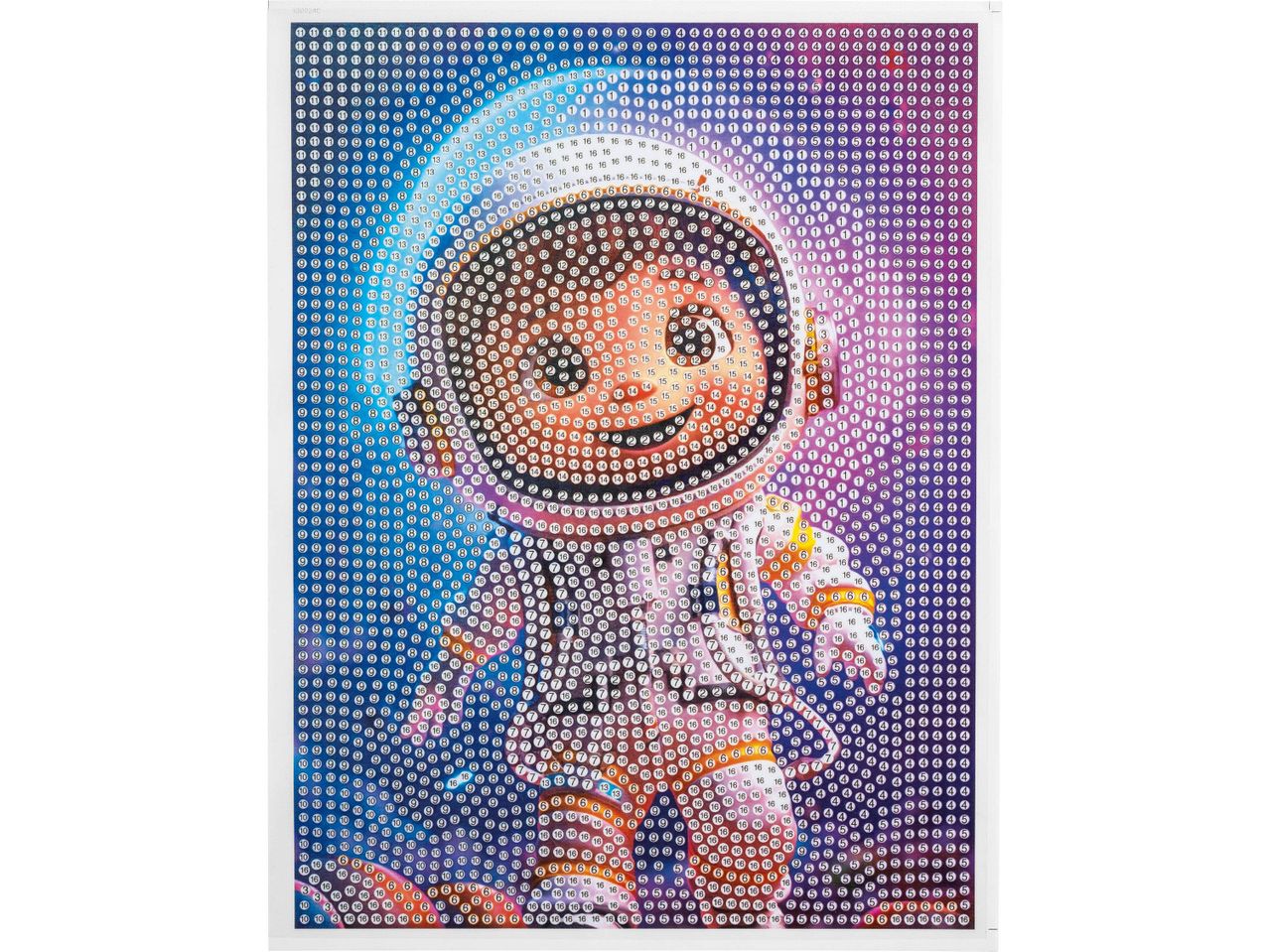 Diamond painting kit featuring a cartoon astronaut in space.