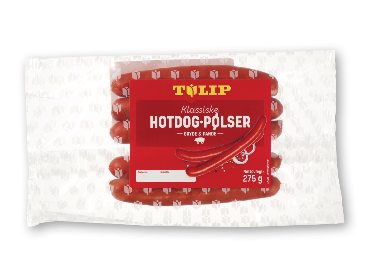 En pakke Tulip Klassiske Hotdog-Pølser, 275 g.