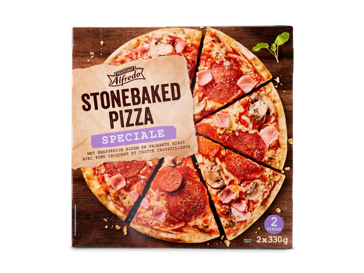 Twee Trattoria Alfredo Stonebaked pizza's, speciaal.
