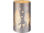 Livarno LED žvakidė su žiemos peizažo ir elnio motyvu.