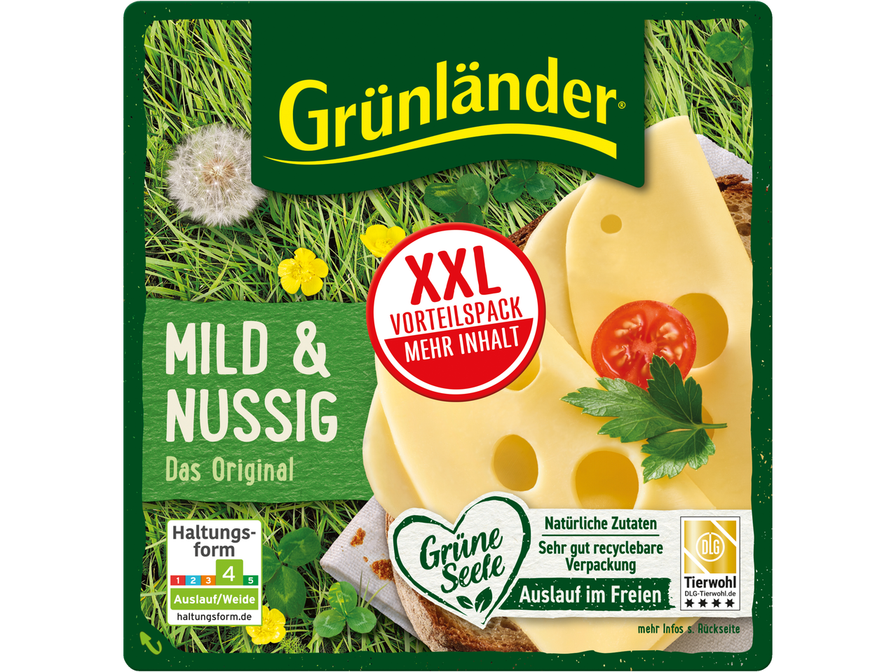 Grünländer Käse, mild & nussig, XXL Packung.