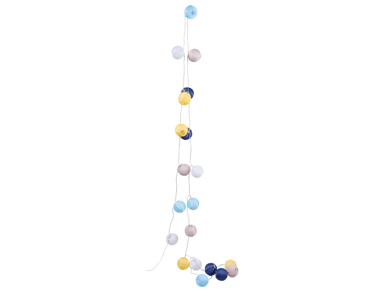 Lichterkette mit pastellfarbenen Lampions.