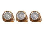 Three outdoor LED rock lights.