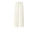 White wide-leg trousers with a drawstring waist