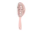 Pink hairbrush with black bristles
