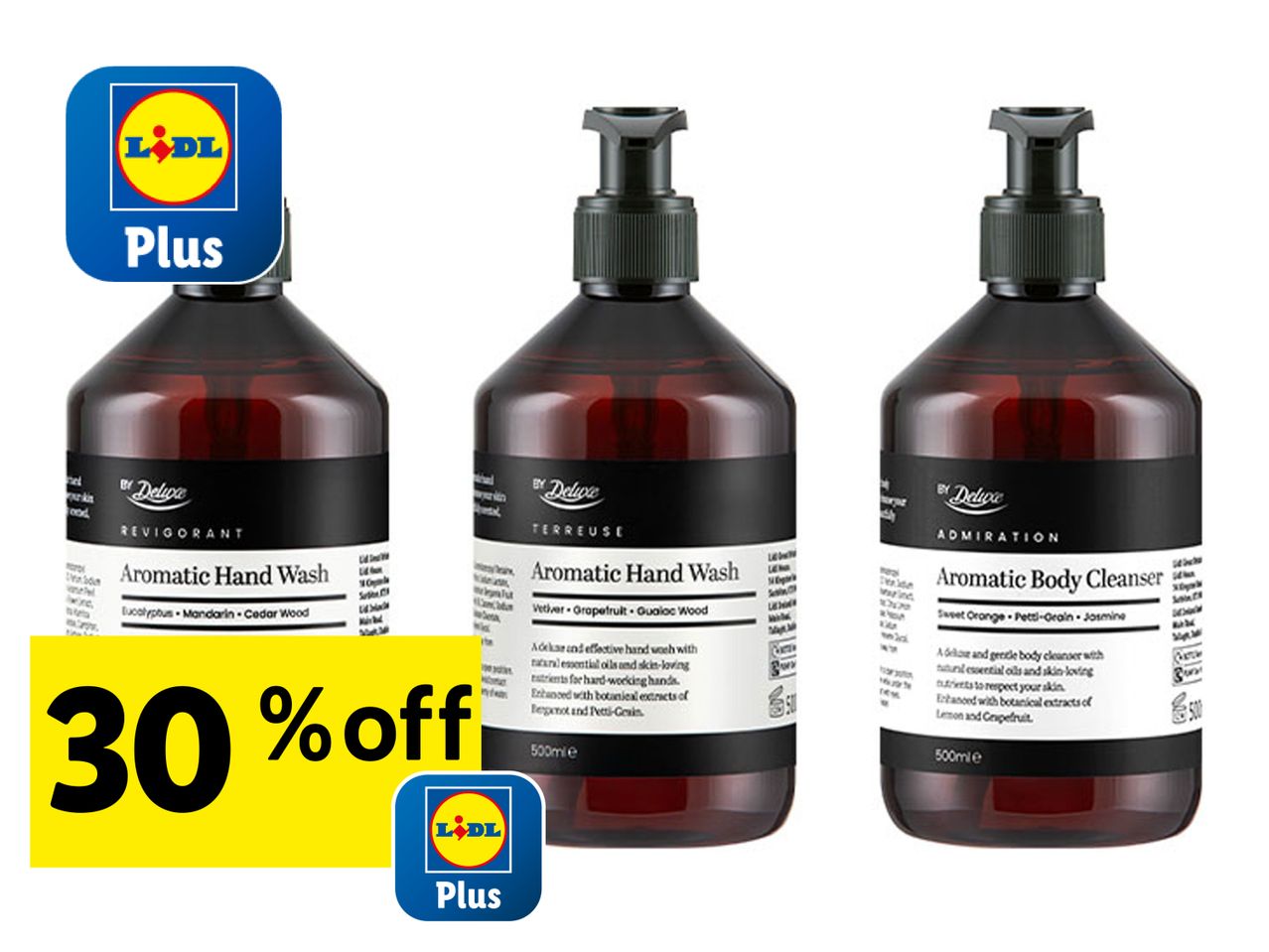 Three bottles of Cien shampoo, 30% off at Lidl Plus.
