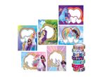 Unicorn-themed photo frames and decorative tapes featuring girls and unicorns.